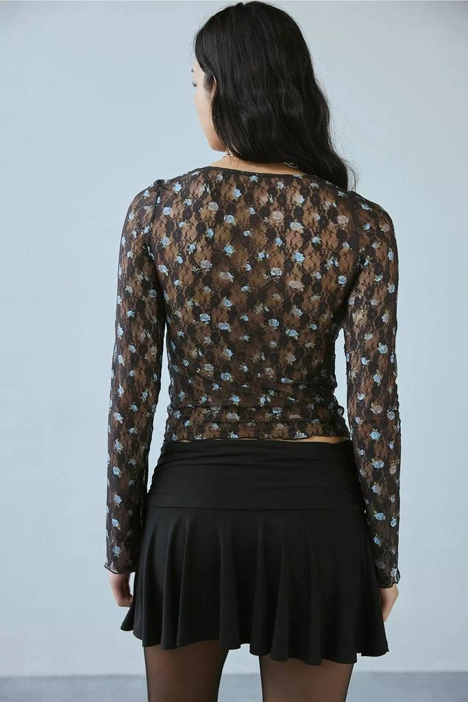 Kimchi Blue Kimchi Blue Olivia Printed Lace V-Neck Long Sleeve Top 3