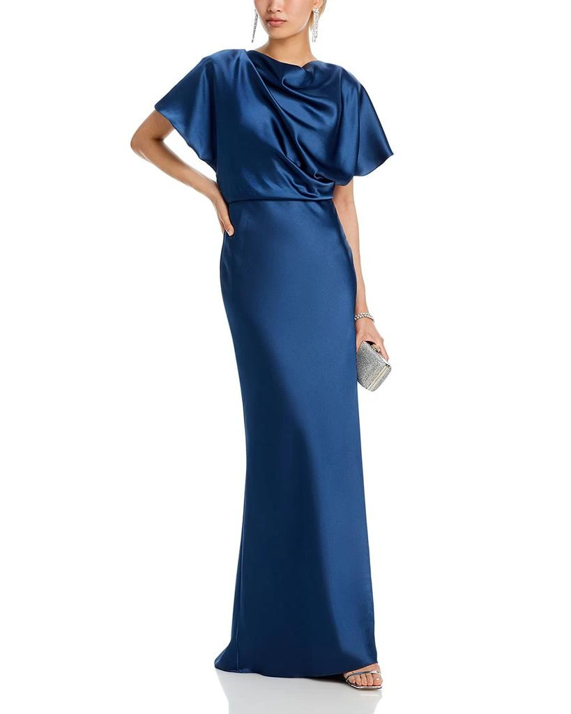 Amsale Fluid Satin Relaxed Drape Gown 3