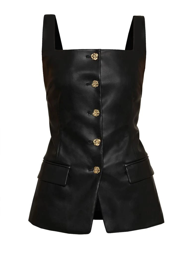 Pixie Market Agatha Leather Gold-Button Top 5