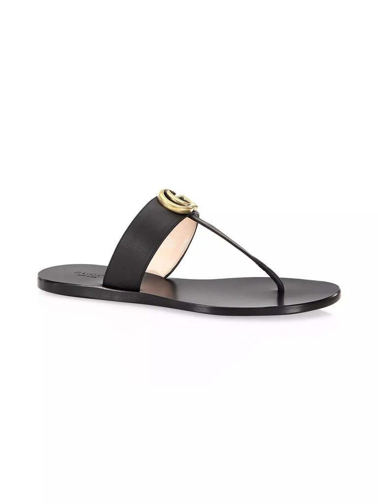 Gucci Marmont Leather Thong Sandals With Double G 2