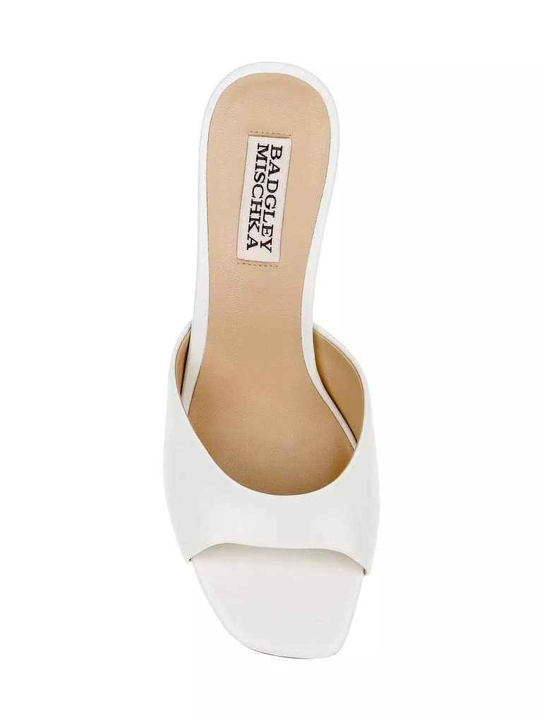 Badgley Mischka Cadence 85MM Leather Block-Heel Mules 4