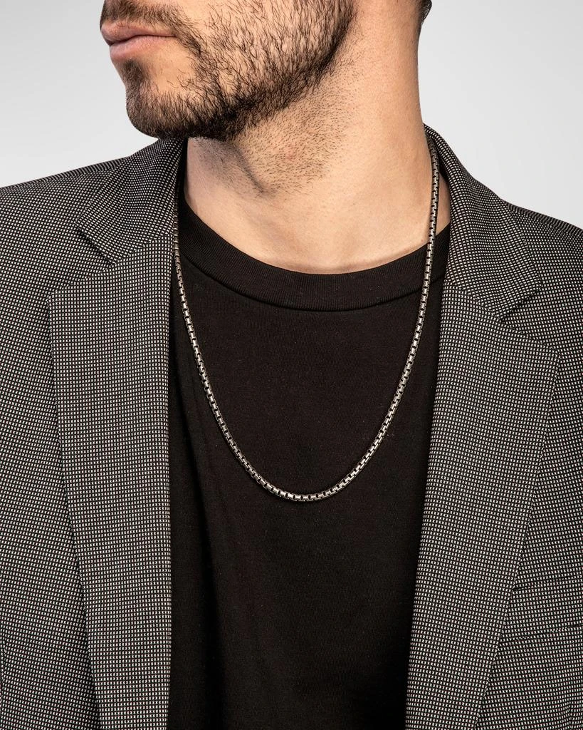 Marco Dal Maso Men
s Ulysses Box Chain Necklace in Silver, 62mm 2