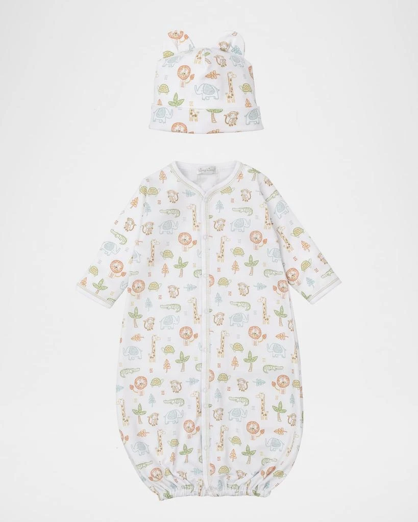 Kissy Kissy Boy's Jungle Adventure Convertible Gown & Hat Set, Size Newborn-S 1