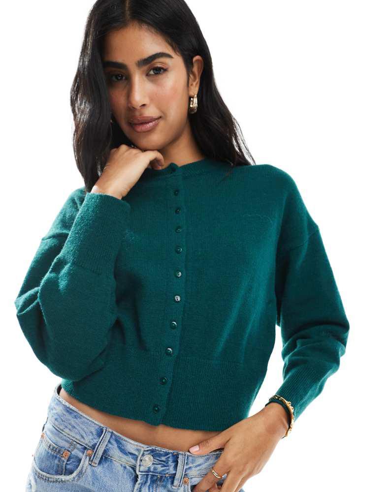 Daisy Street Daisy Street fitted waist cardigan in green