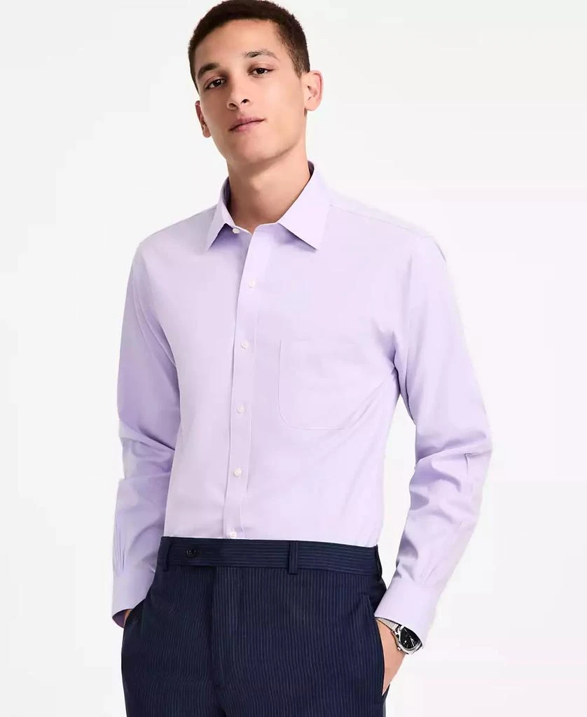 Brooks Brothers Men's Regular Fit Non-Iron Spread Collar Solid Pinpoint Dress Shirt 1