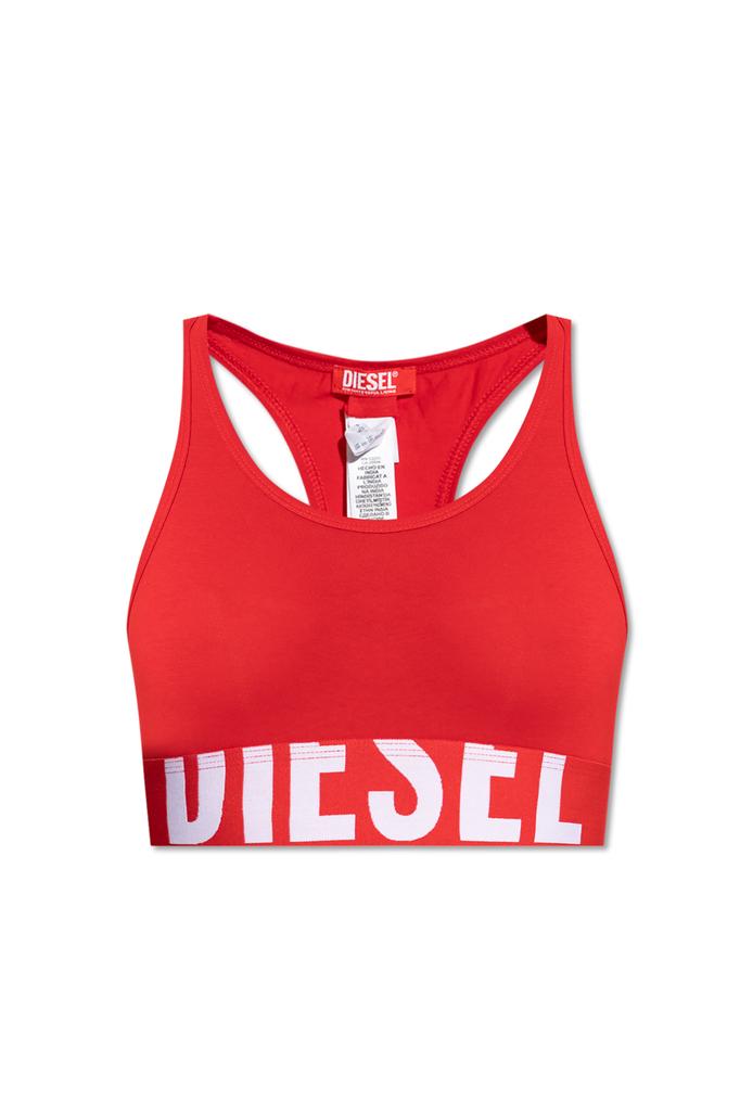 DIESEL ①UFSB-MARLYN BRA ② UFST-D-STRING Women's Triangle bra with metal Oval D | Black | Diesel