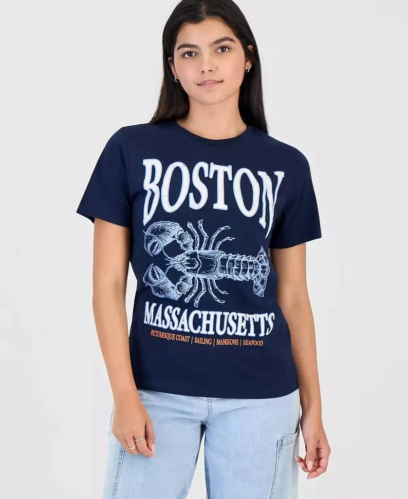 Grayson Threads, The Label Juniors' Boston Lobster Graphic Print T-Shirt