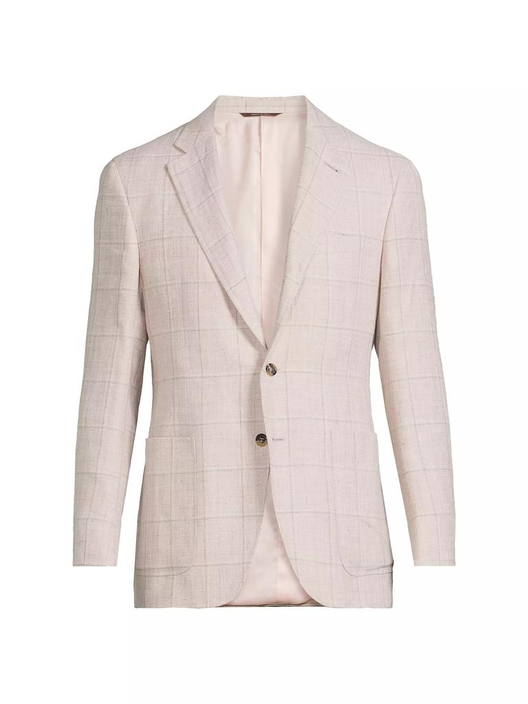 Canali Windowpane Linen-Wool Sportcoat