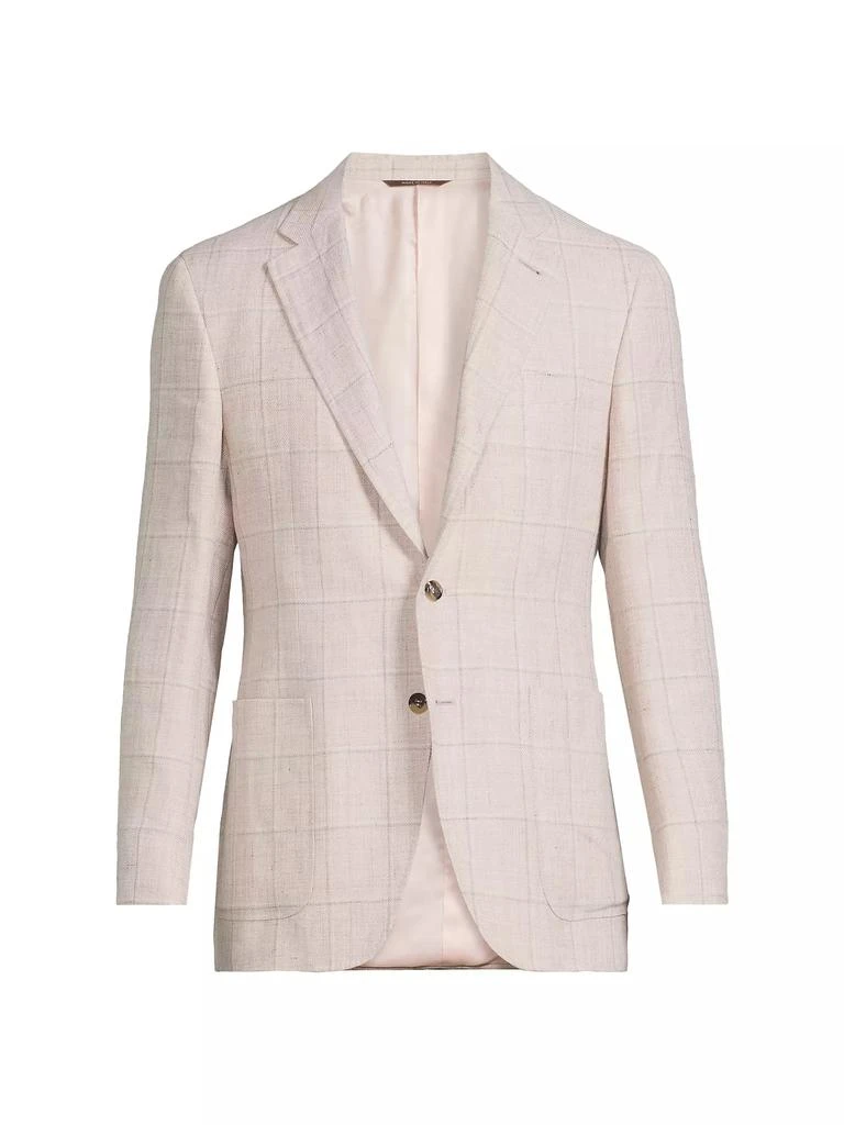 Canali Windowpane Linen-Wool Sportcoat 1