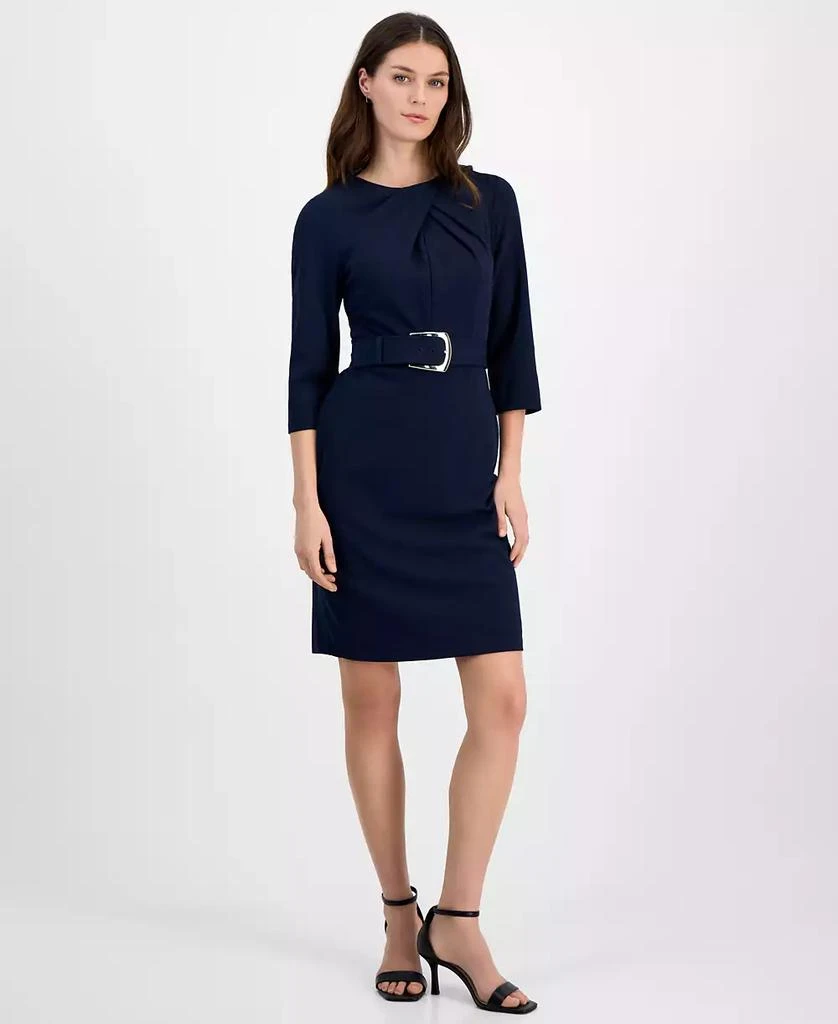 tahari petite cocktail dresses Tahari Petite Belted Tweed Shift Dress