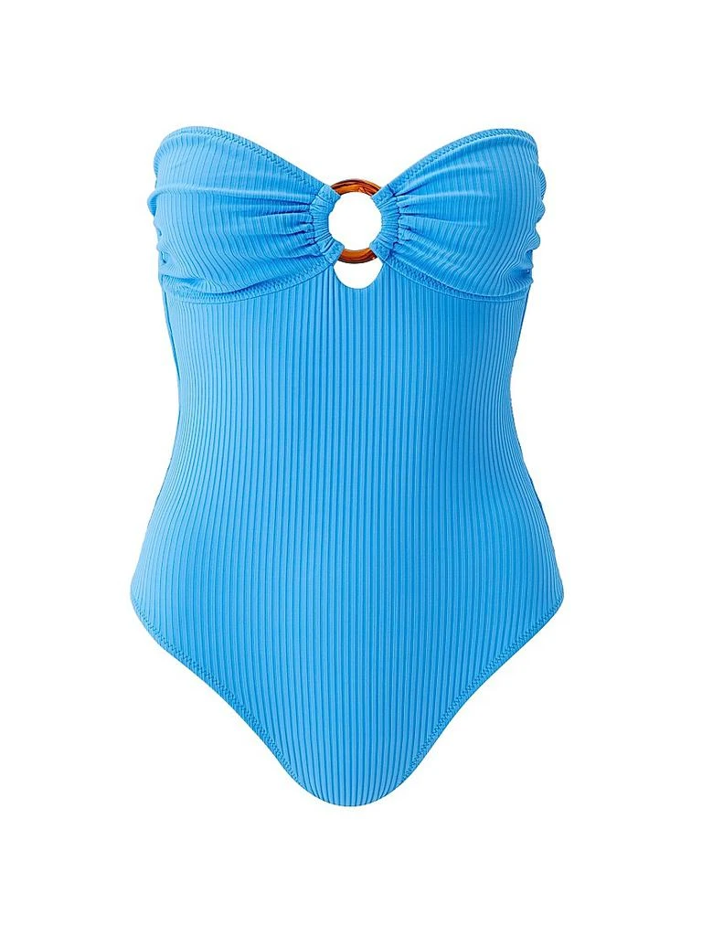 MELISSA ODABASH Cozumel Ribbed Bandeau One-Piece Swimsuit 1