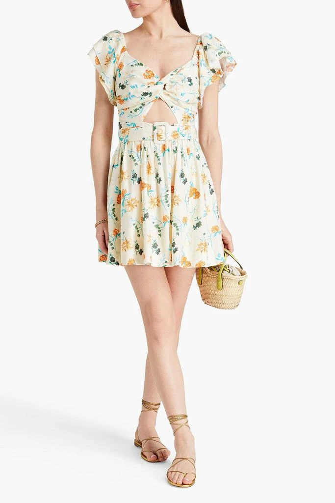 Solid & Striped The Renata cutout floral-print linen-blend mini dress 2