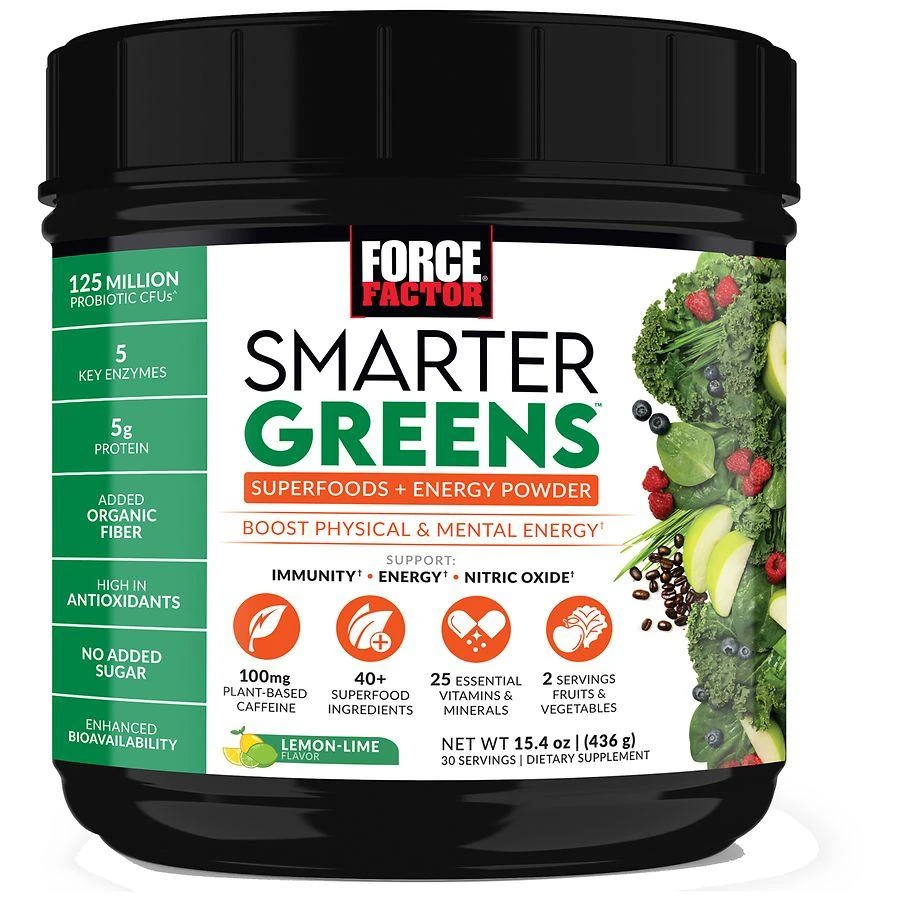 Force Factor Smarter Greens Energy Powder Lemon Lime 1