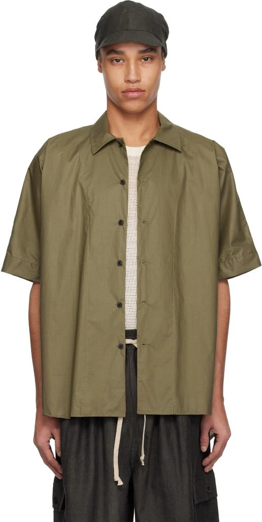 Jan-Jan Van Essche Khaki O-Project Coated Typewriter Short Sleeve Shirt 1
