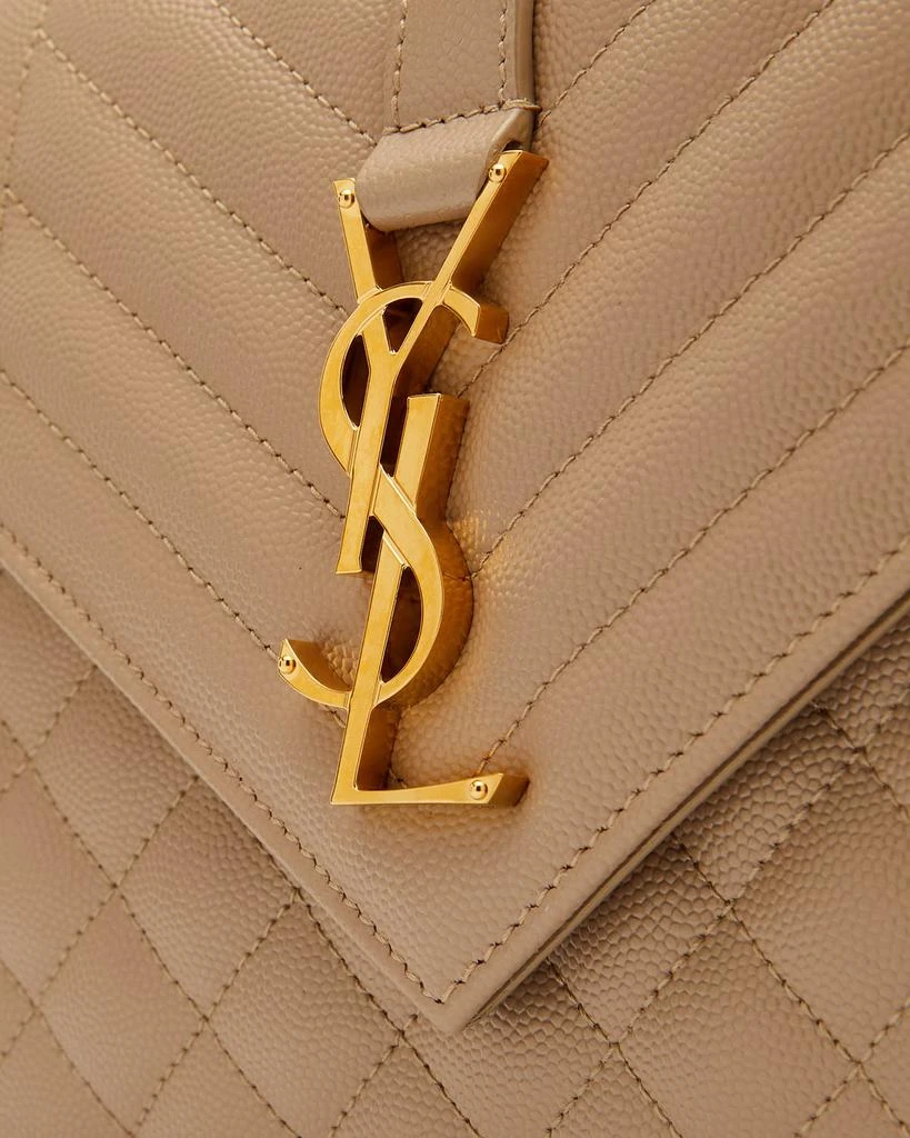 Yves Saint Laurent Envelope Triquilt Medium YSL Shoulder Bag in Grained Leather 9