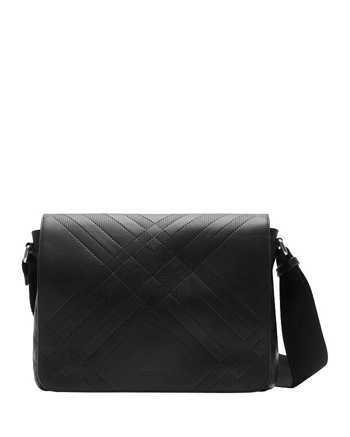 Burberry Check Leather Messenger Bag