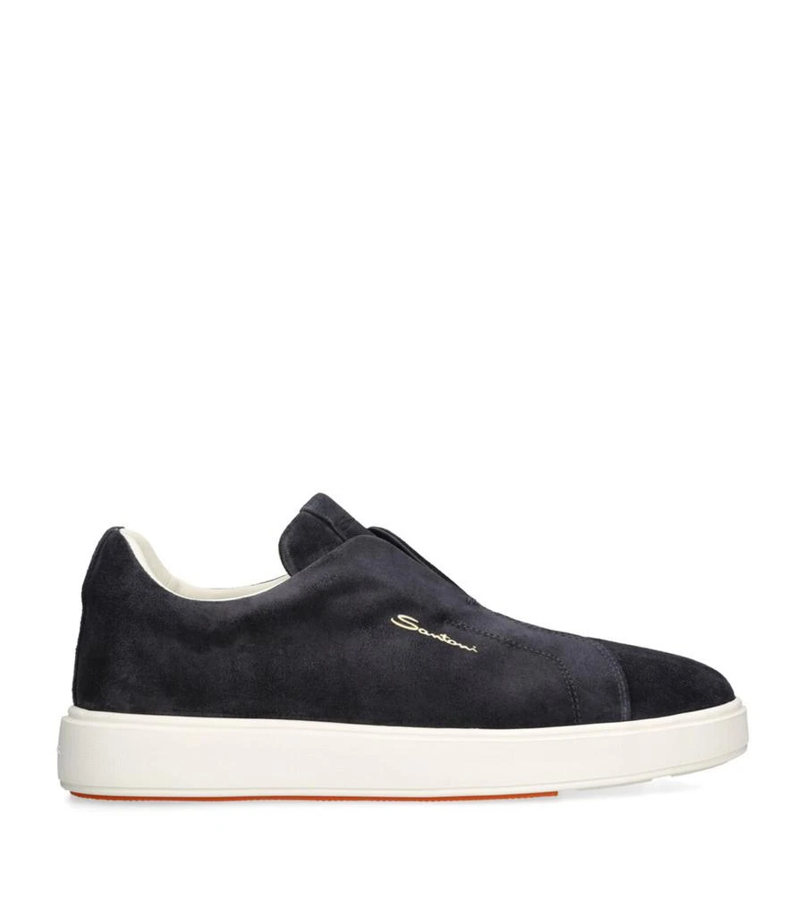 Santoni Suede Slip-On Clean Icon Sneakers 1