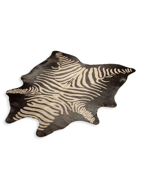 Natural Togo Zebra Print Cowhide Area Rug 2