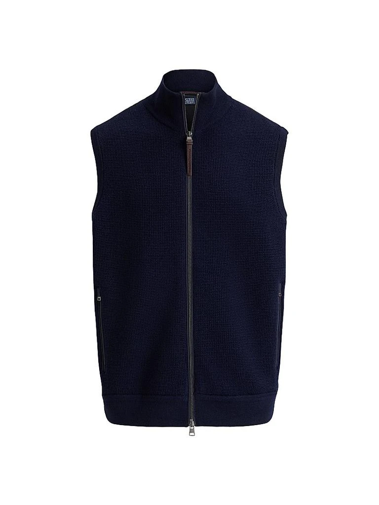 Ralph Lauren Hybrid Waffle-Knit Wool Sweater Vest