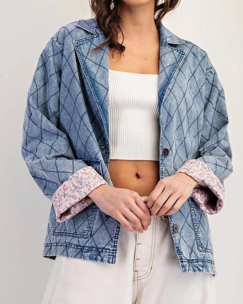 ee:some Ee:Some - Washed Denim Quilted Jacket
