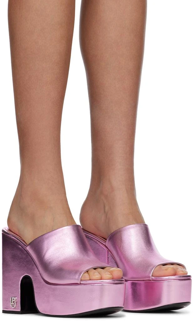 Les Petits Joueurs Pink Bianca Platform Sandals 4