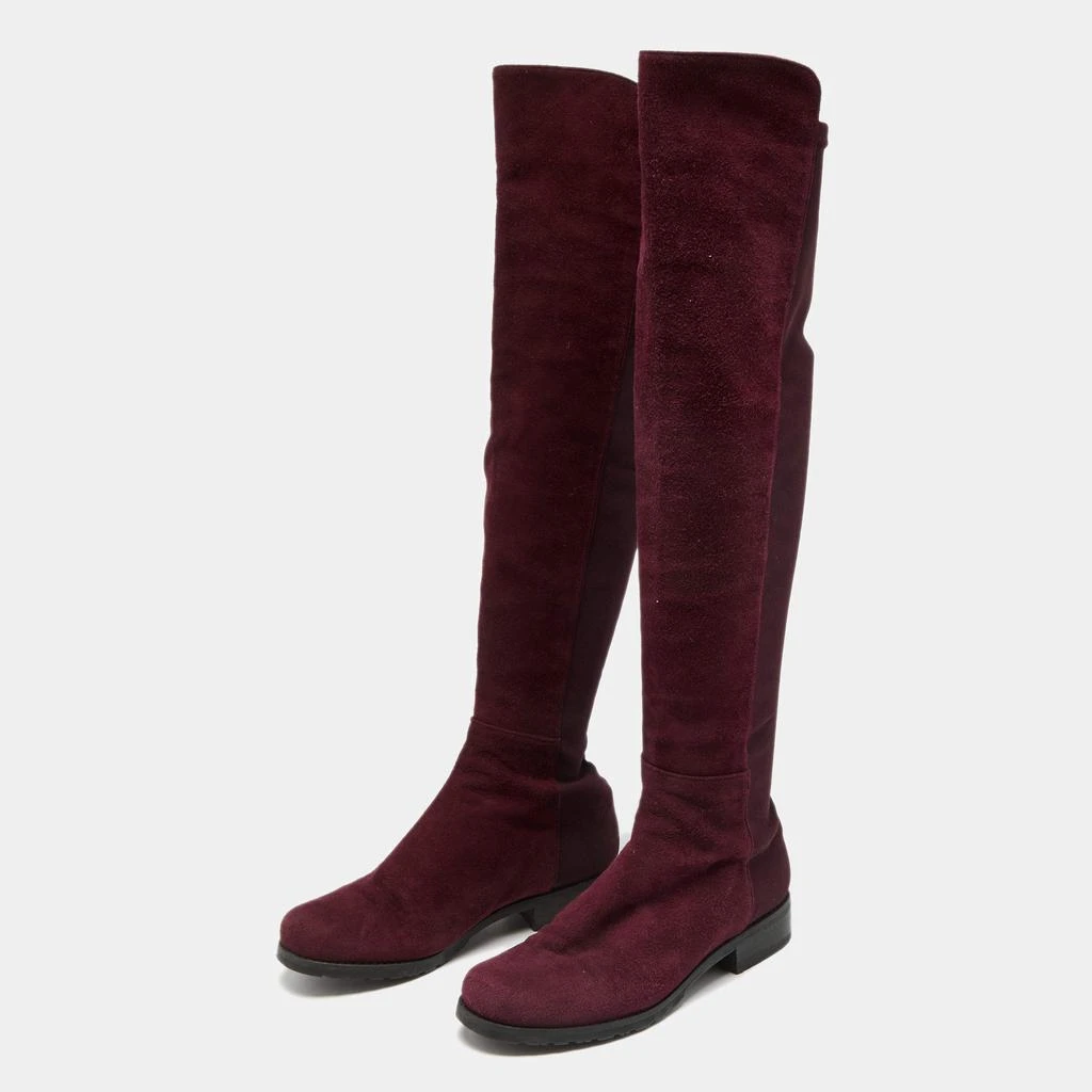 Stuart Weitzman Stuart Weitzman Burgundy Suede Knee Length Boots Size 34.5 3