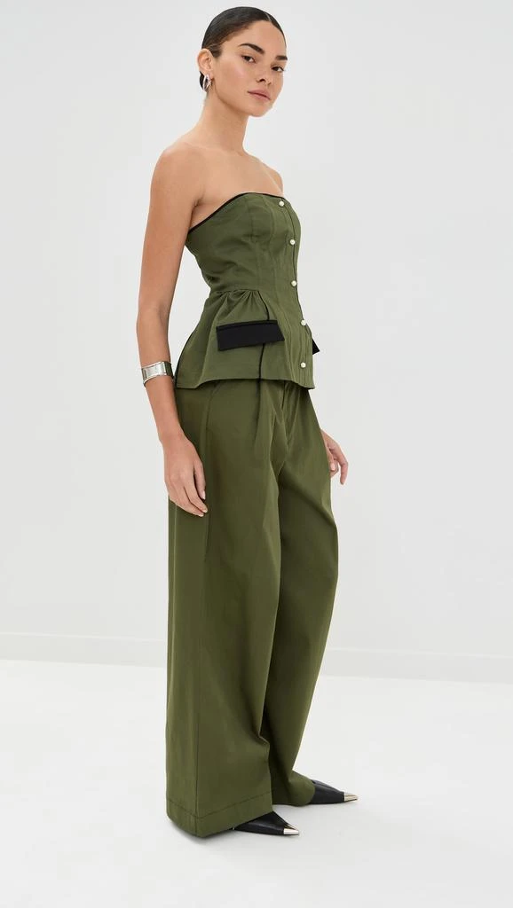 Kika Vargas Agnes Top Olive Canvas 3