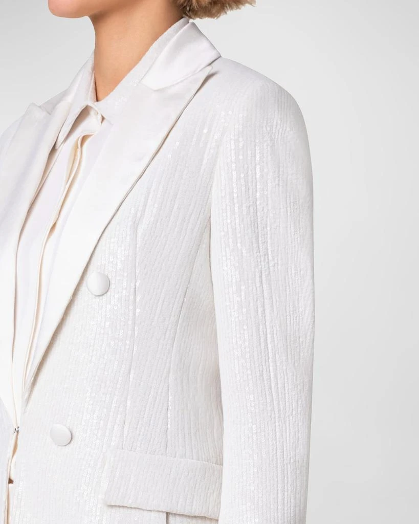 Akris Lucia Silk Chiffon Sequin Tuxedo Jacket 5