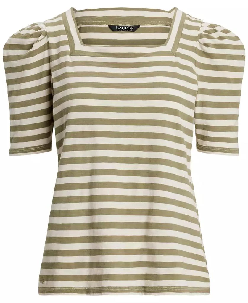 Ralph Lauren Women's Striped Cotton Jersey Puff-Sleeve Tee 5