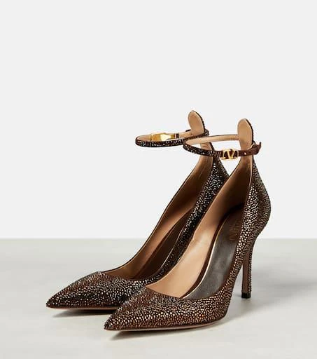 Valentino Tan-Go embellished leather pumps 5