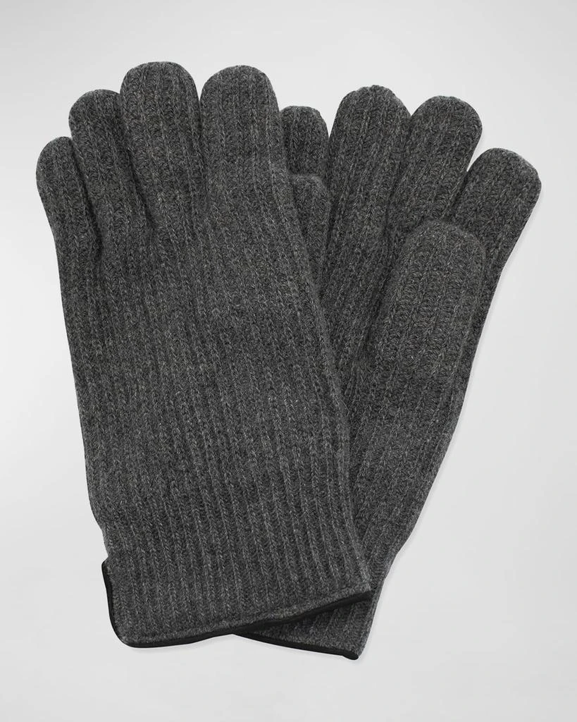 Portolano Men's Rbbed Cashmere Gloves 1