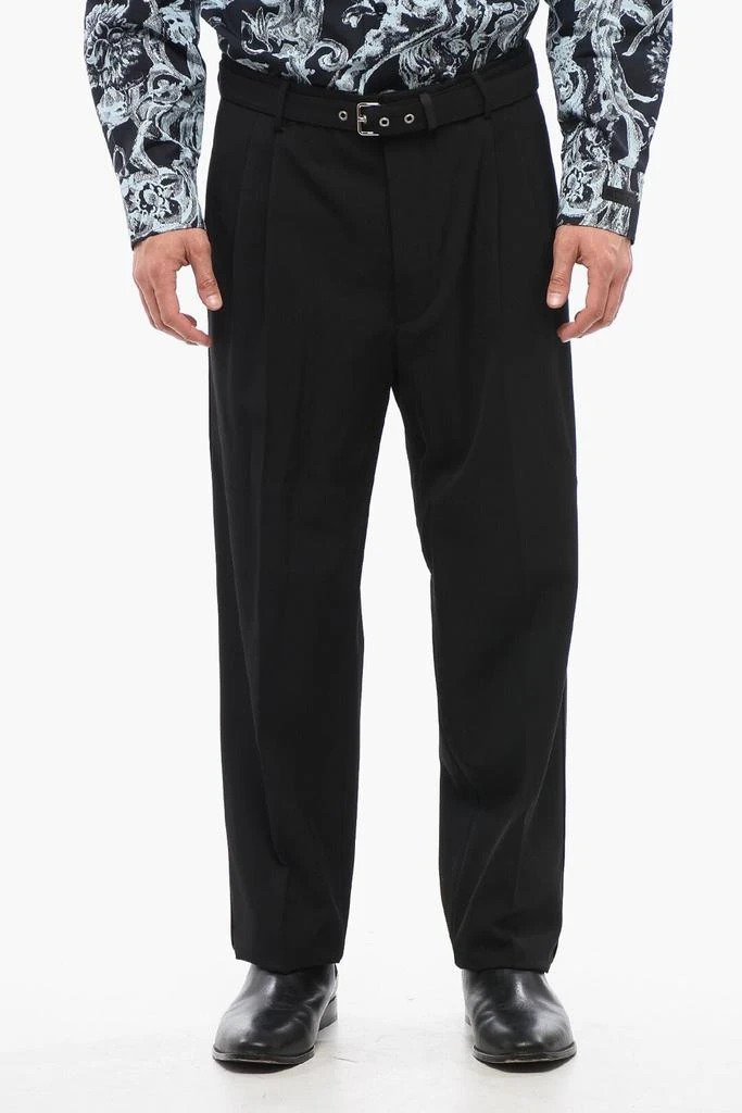 Prada Prada Double-pleated Pants with Fabric Belt 1