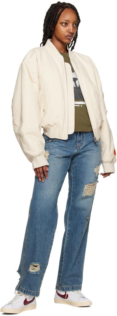 White Ex-Ray 8 Ball Bomber Jacket – On Sale Now with Up to 70% Off