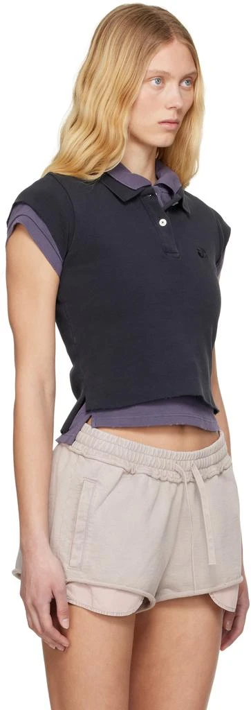 Alexander Wang Navy Layered Shrunken Polo 2