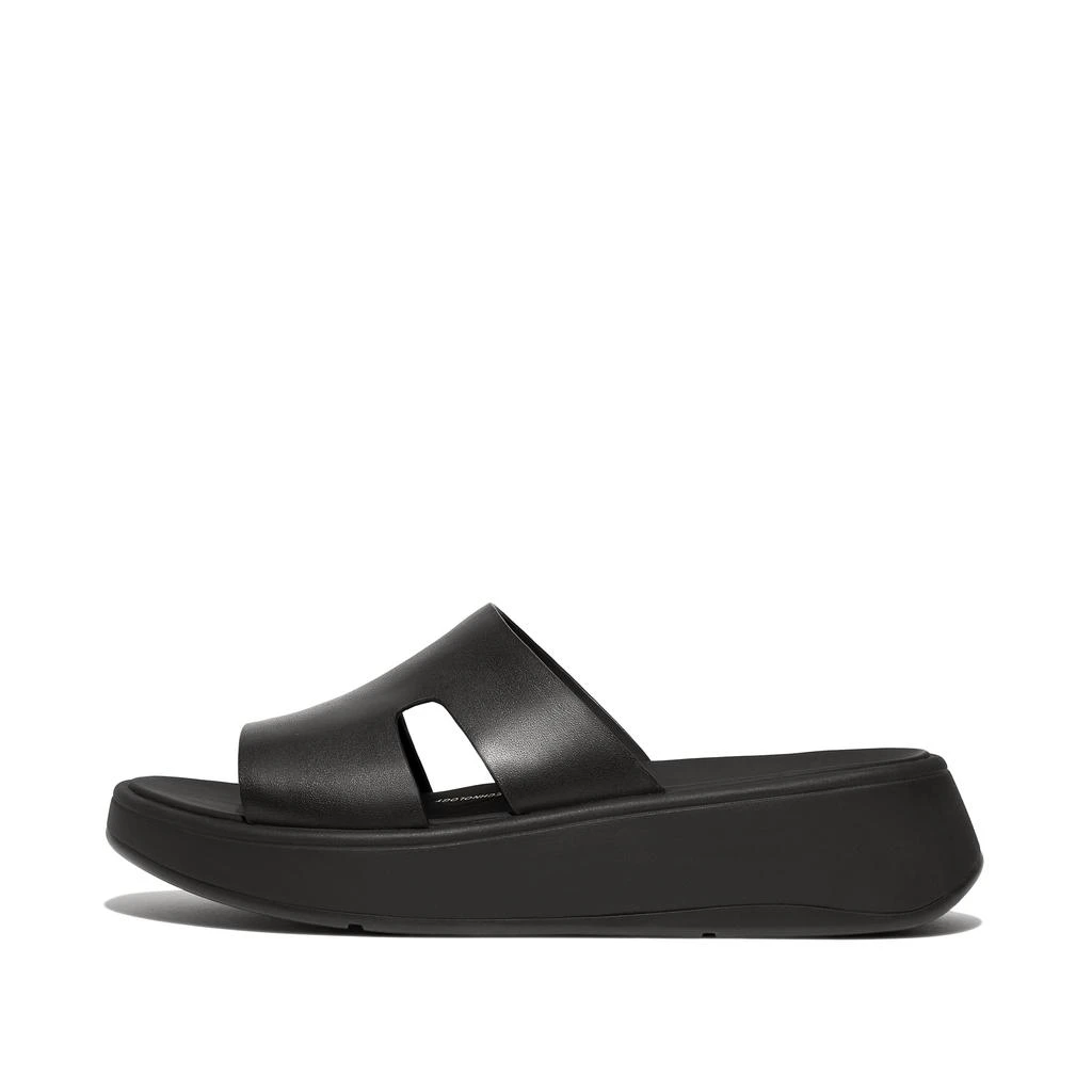 FitFlop F-Mode Raw-Edge Leather Flatform H-Bar Slides 4