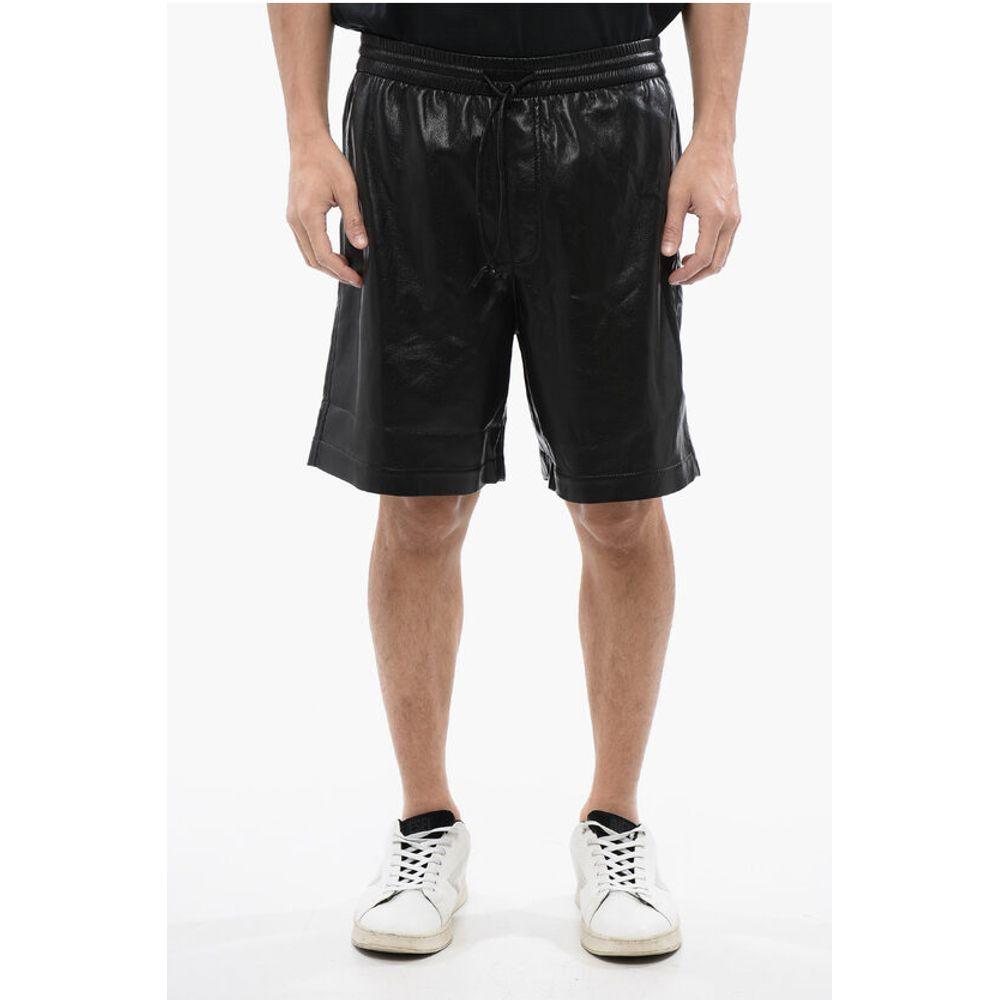 Nanushka Faux Leather DOXXI Shorts with Elastic Men's Waistband