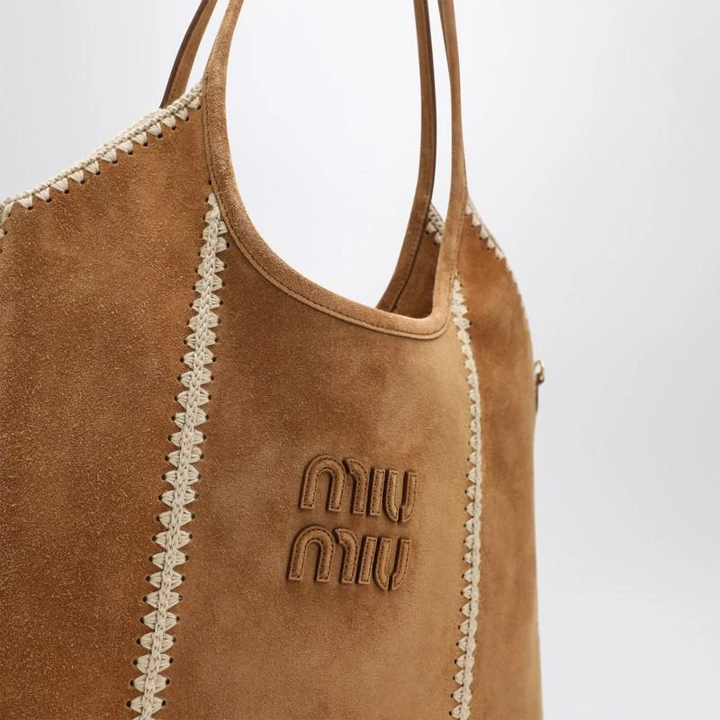 Miu Miu Ivy bag in suede and crochet 6