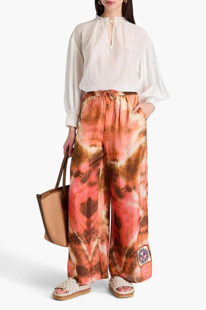Zimmermann Tie-dyed silk wide-leg pants 2