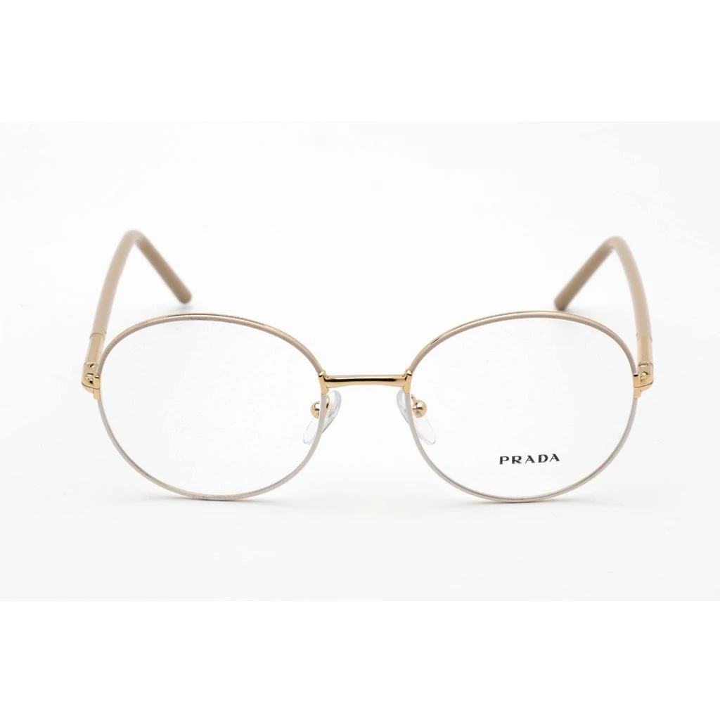 Prada Prada Women's Eyeglasses - Beige/White Metal Rectangular Shape Frame | 0PR 55WV 06I1O1 2