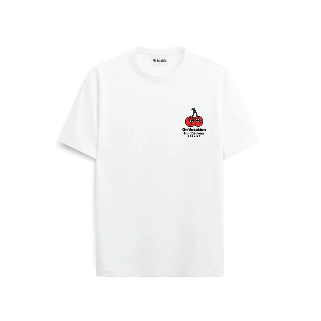 On Vacation Fruit Stickers T-Shirt - White 3