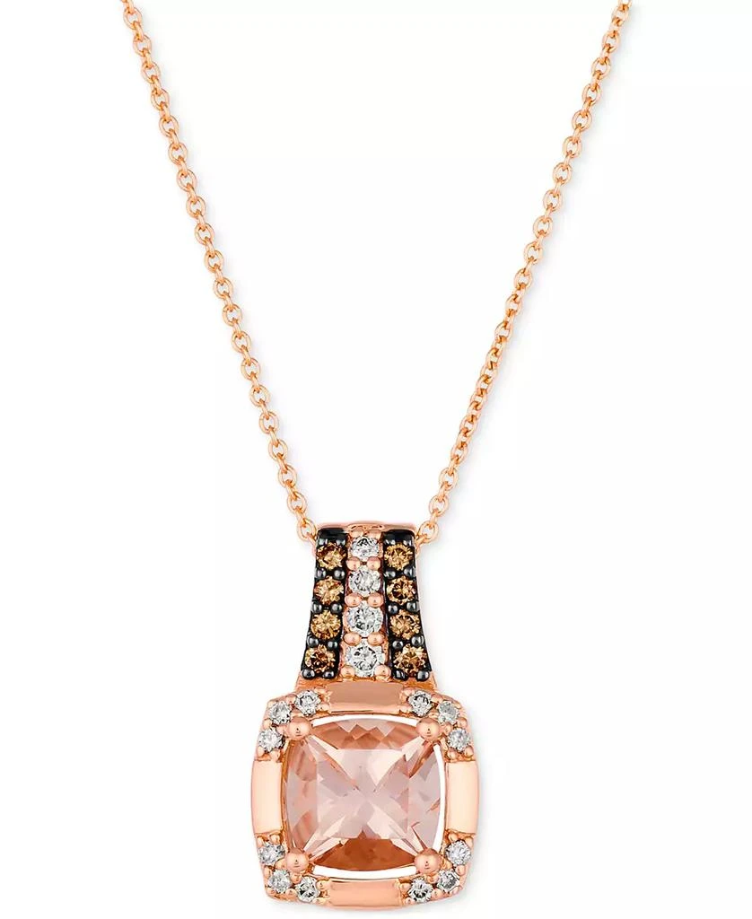 Le Vian Peach Morganite (1-1/4 ct. t.w.) 
Diamond (1/4 ct. t.w.) Pendant Necklace in 14k Rose Gold 1