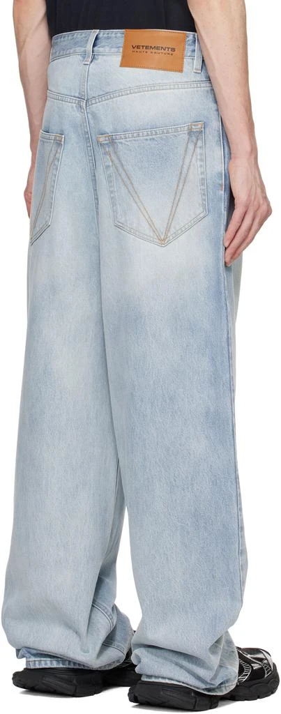 Vetements Blue Embroidered Logo Baggy Jeans 3