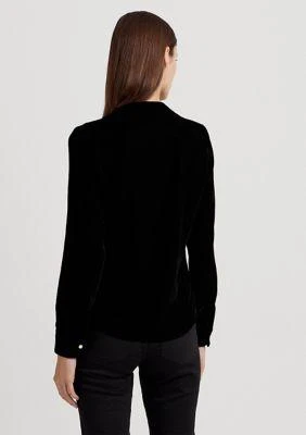 Ralph Lauren Ralph Lauren Pleated Velvet Surplice Blouse 2