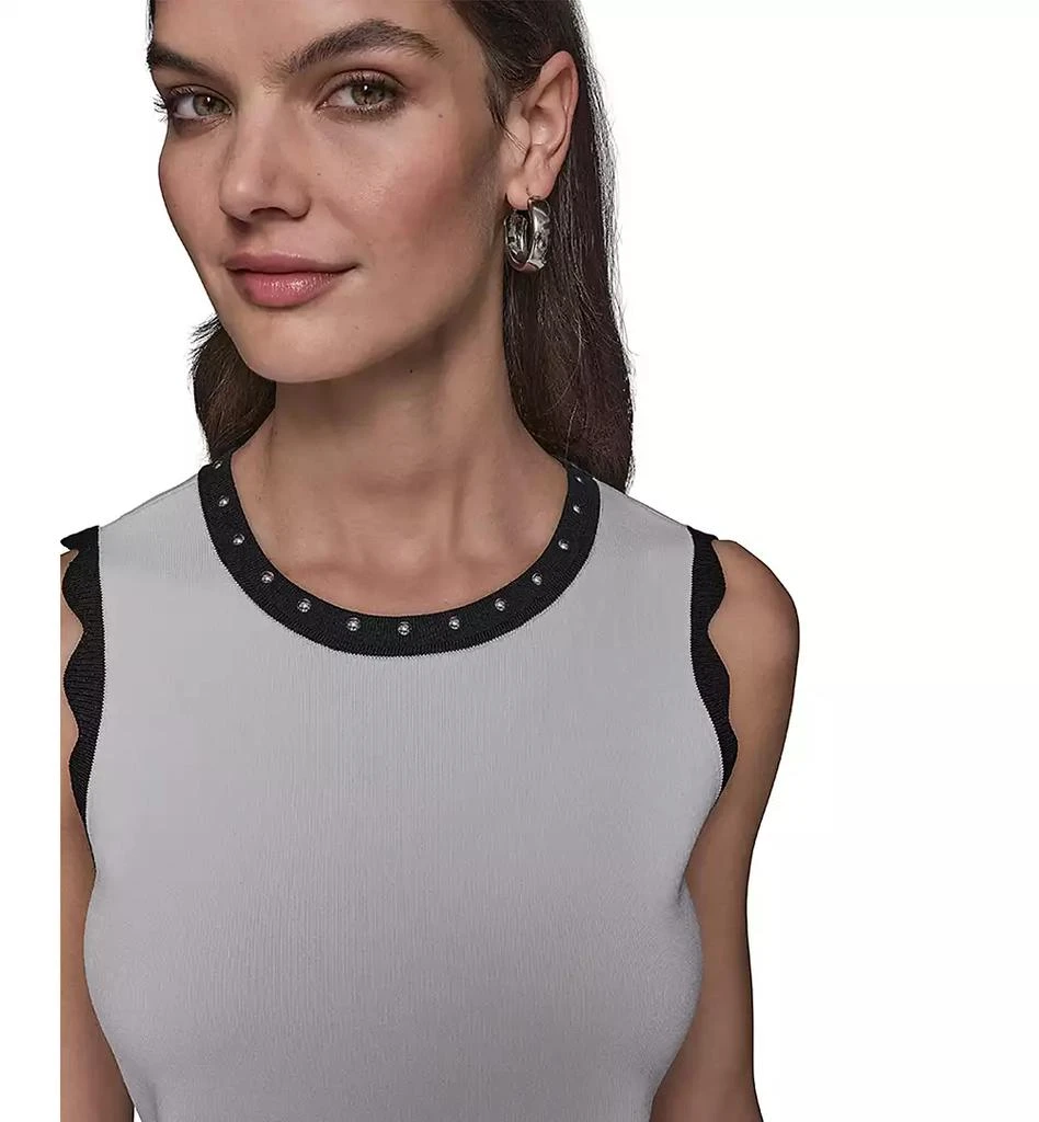 Karl Lagerfeld Paris Women's Scallop-Edge Sleeveless Sweater 4