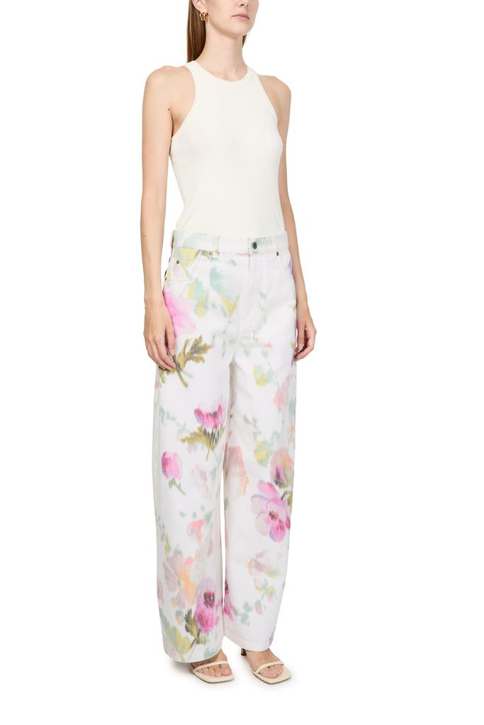 パンツ LOEWE FW24 Printed viscose pant (S540Y04XJY WHIMUL) Low crotch trousers in cotton Beige - LOEWE