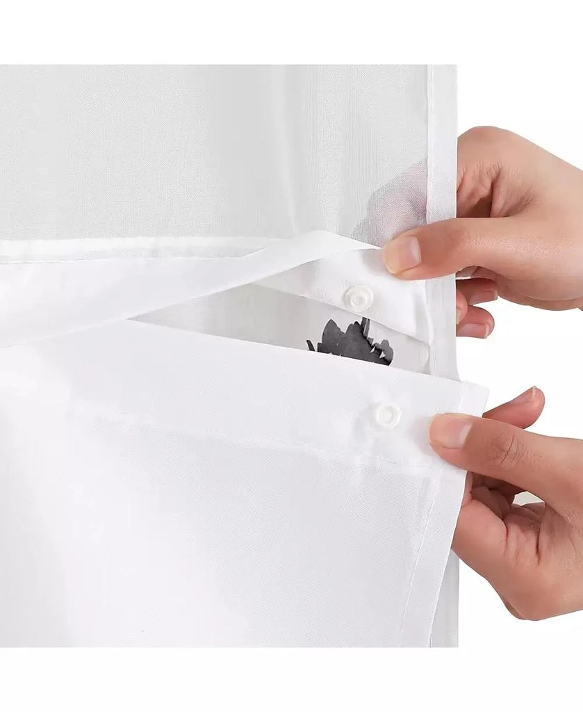 Americanflat Hookless Floral Shower Curtain with Sheer Panel, Snap-In Liner 
Grommets, 72" x 75" 6