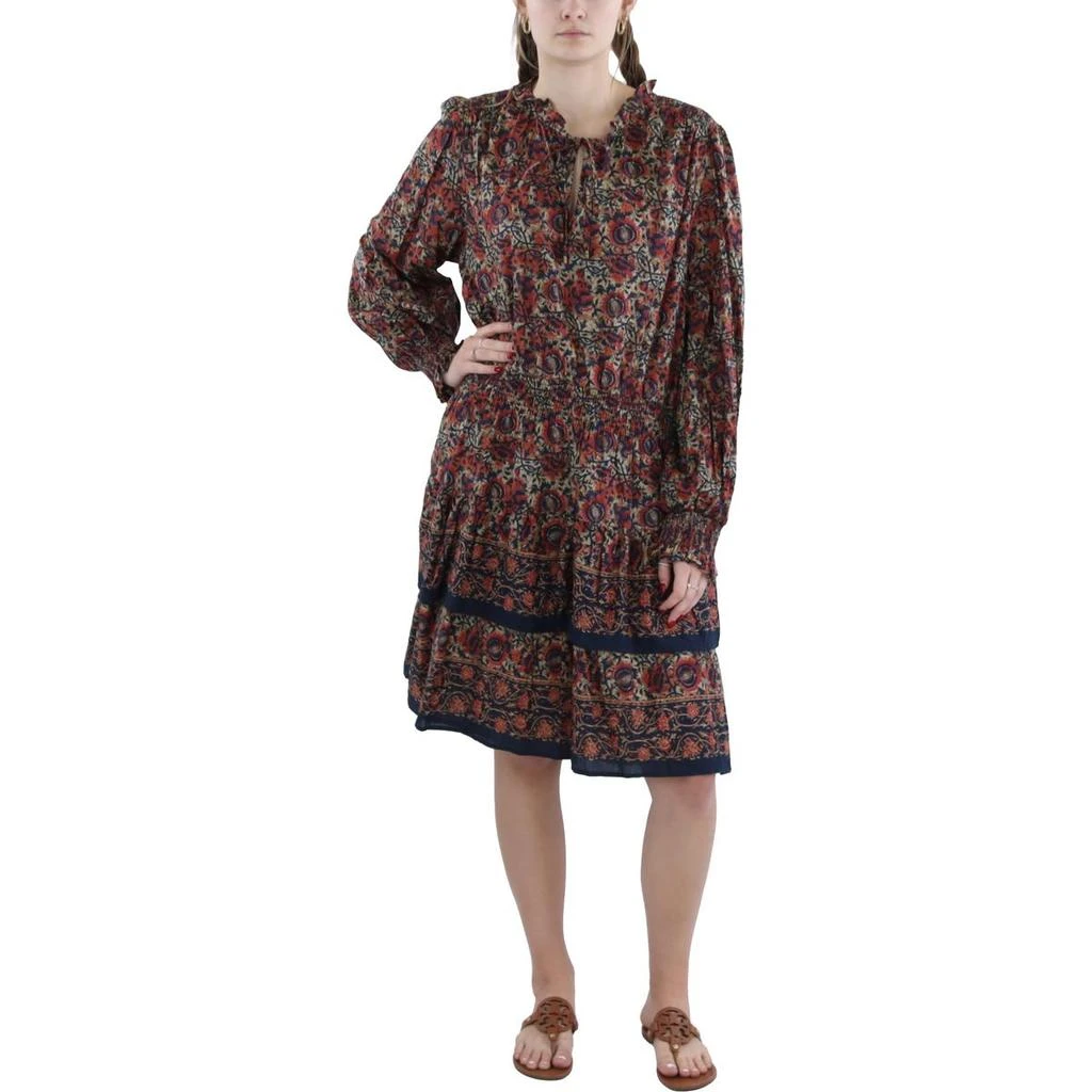 Ralph Lauren Womens Aztec Print Knee Length Babydoll Dress 1
