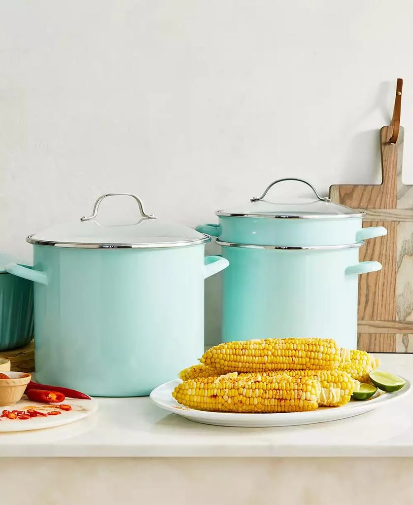 Martha Stewart Thayer Enamel On Steel 8 Quart Stock Pot with Steamer 4