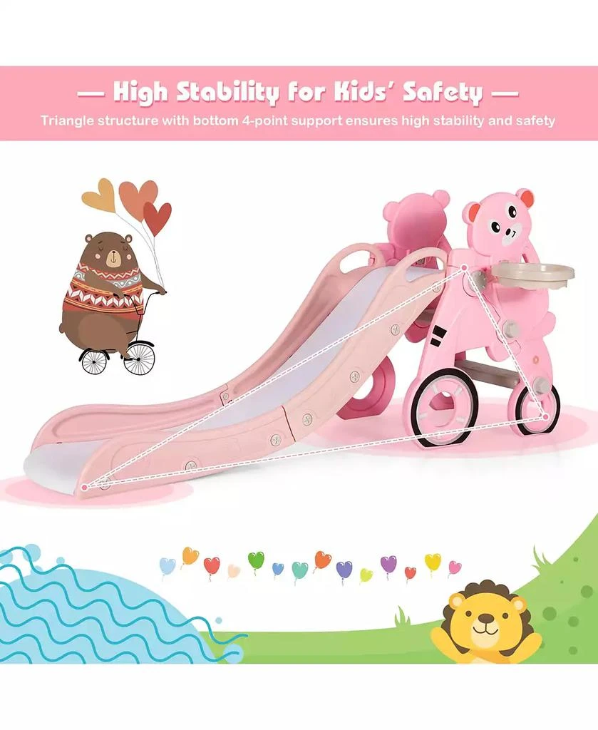 Costway 4 in 1 Foldable Baby Slide Toddler Climber Slide PlaySet w/ Ball 8