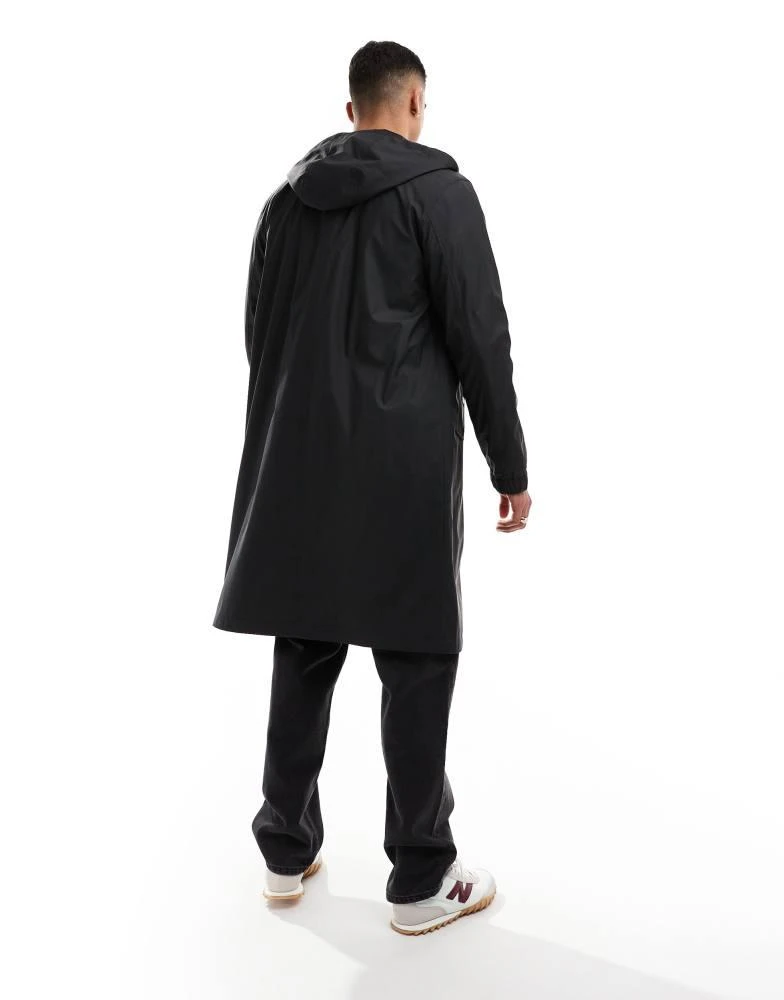 ASOS ASOS DESIGN longline rubberised windbreaker jacket in black 2